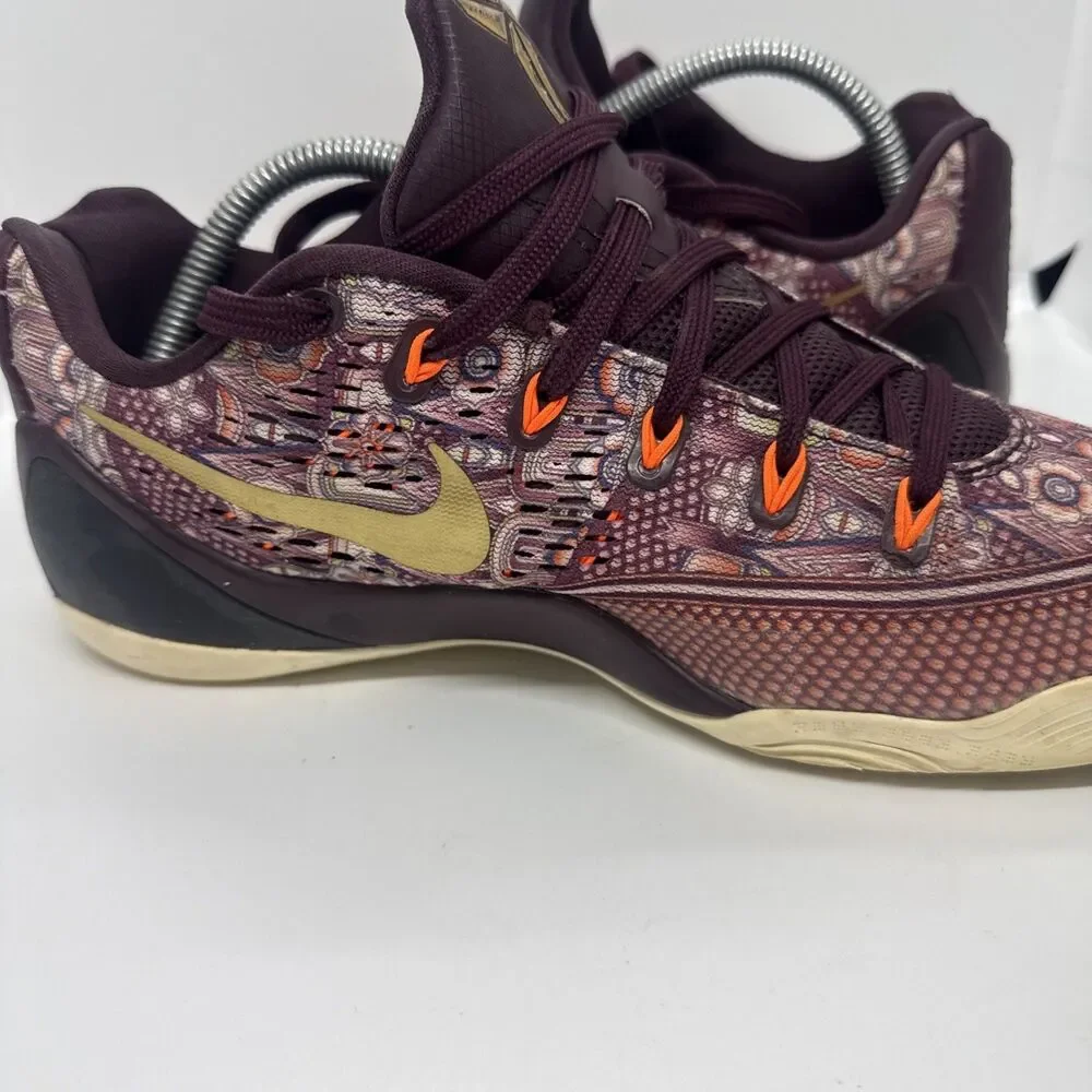 Nike Kobe 9 IX EM Low Silk Merlot Gold Size 8.5 Sneakers 646701-676